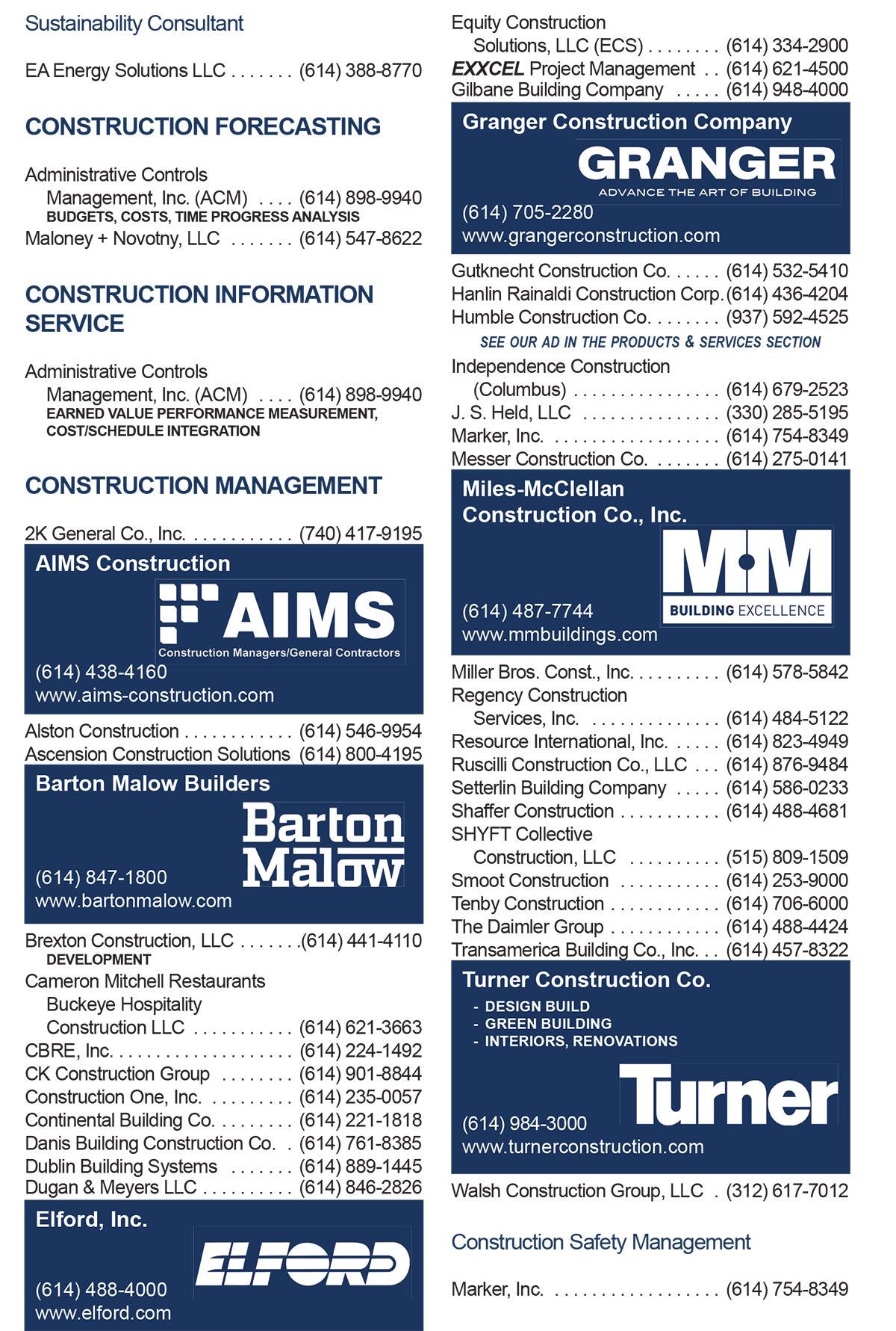 BX Membership Directory - Construction Management info